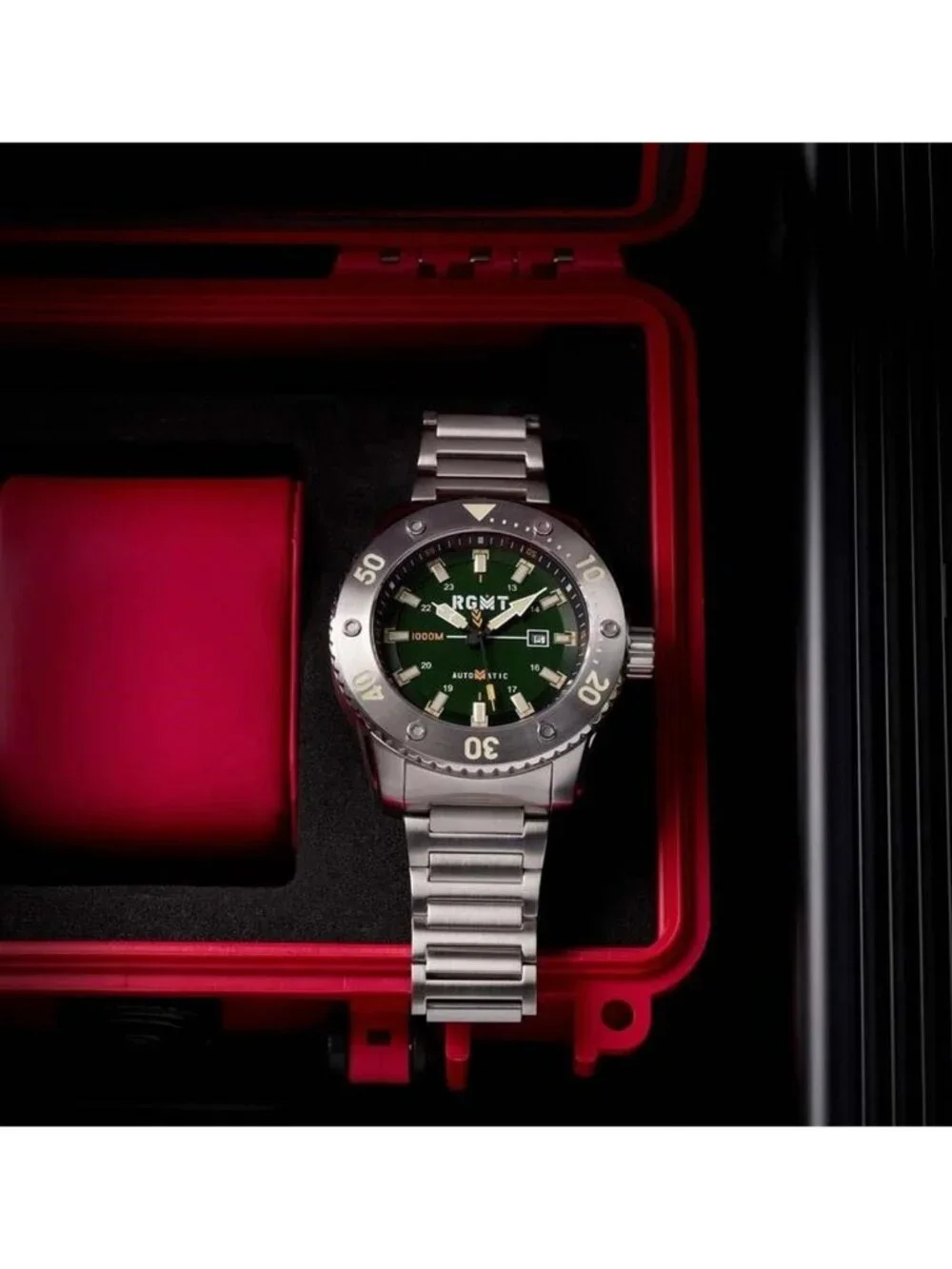 NWT Rgmt All-Brite Green Dial Men's Watch